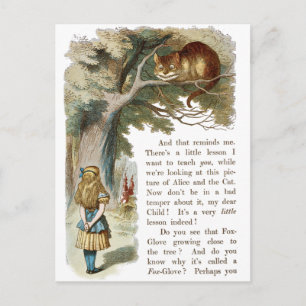 Vintage Alice i Underlandet Postkort Vykort