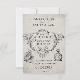 Vintage Alice i underlandet Spara datum Datumet