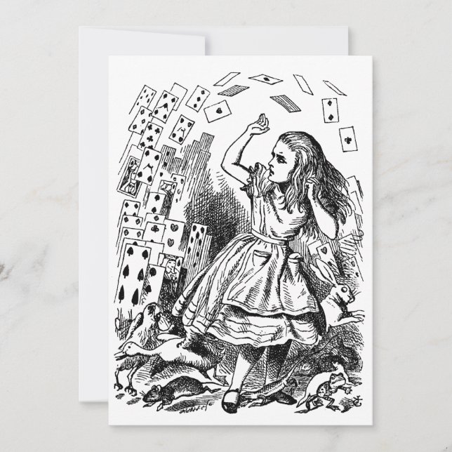 Vintage Alice i Underlandet, spelkort flyger (Framsida)