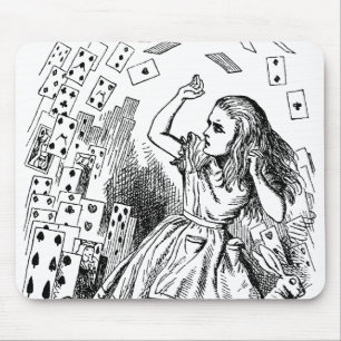 Vintage Alice i Underlandet, spelkort flyger Musmatta