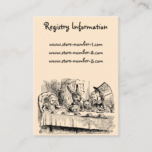 Vintage Alice i Underlandet, Tesalongsscen Visitkort (Framsida)