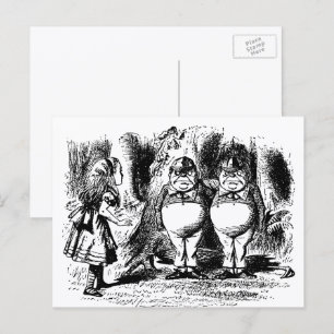 Vintage Alice i Underlandet, Tweedledum Tweedledee Vykort