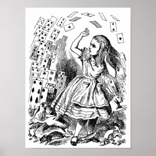 Vintage Alice i underlandet, uppspelningskort Poster