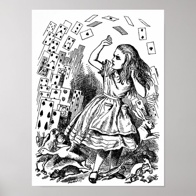 Vintage Alice i underlandet, uppspelningskort Poster (Framsidan)