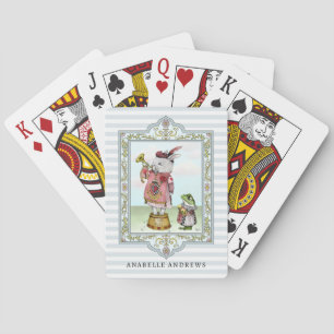 Vintage Alice i Underlandet Vit Kanin Konst Casinokort