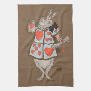 Vintage Alice i Underlandet Vita Kaninen Heraldike Kökshandduk