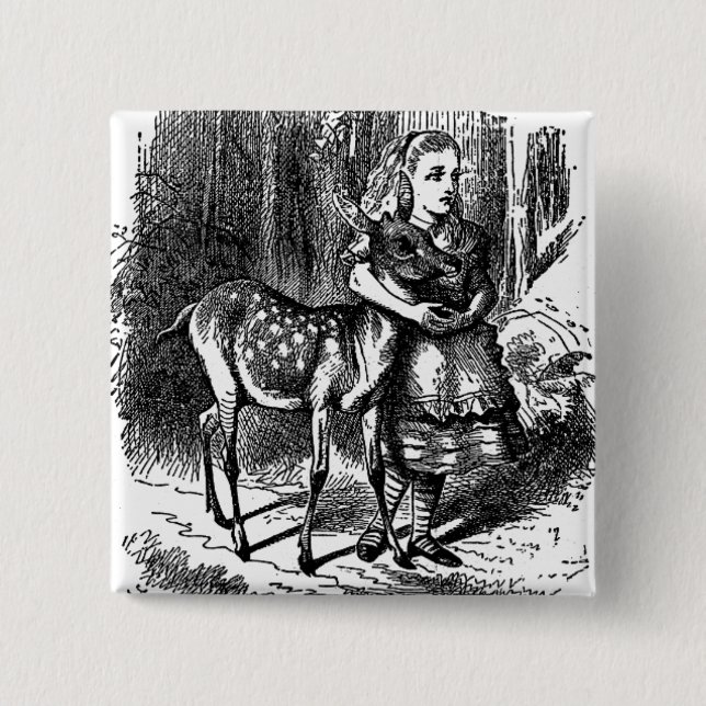 Vintage Alice i underlandhjort lismar bambitrycket Knapp (Framsida)