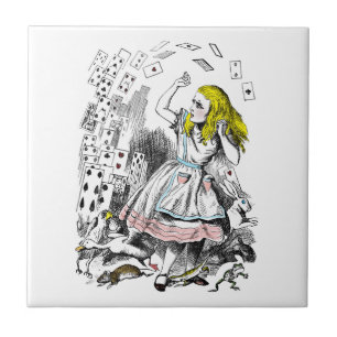 Vintage Alice i underlandkortlek Kakelplatta