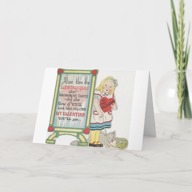 Vintage Alice i underlandvalentin Helgkort (Framsida)