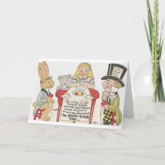 Vintage Alice i underlandvalentin Helgkort (Framsida)