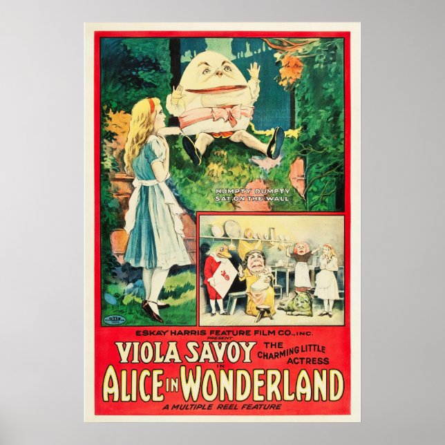 Vintage Alice i Wonderland 1915 Hollywood Movie Poster (Framsidan)