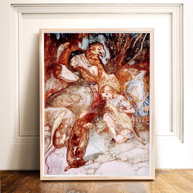 Vintage Alice i Wonderland Animal Friends Poster (Skapare uppladdad)