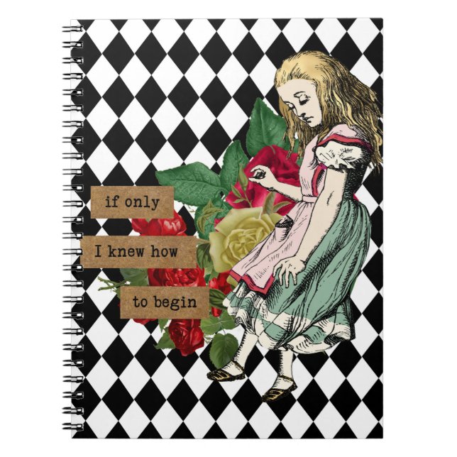 Vintage Alice i Wonderland Anteckningsbok (Framsidan)
