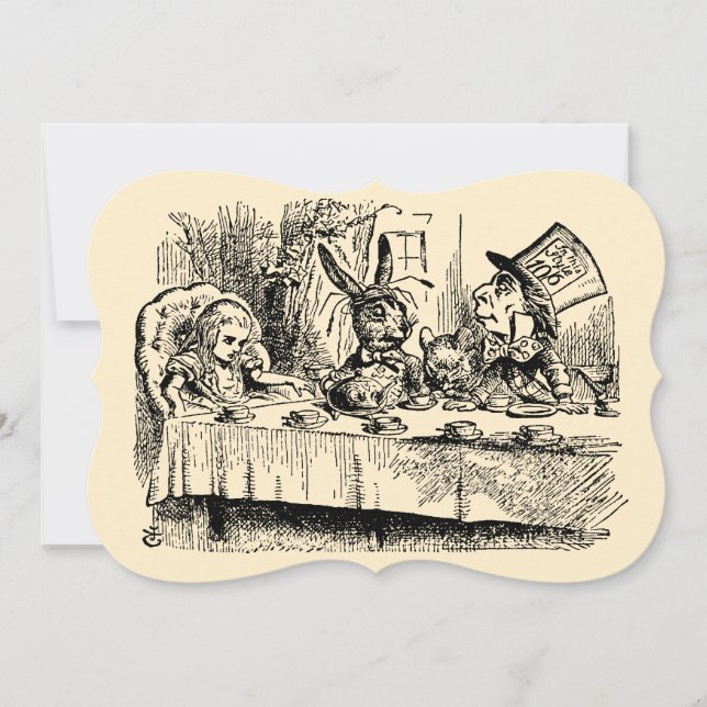 Vintage Alice i Wonderland Baby Shower Inbjudningar (Framsida)