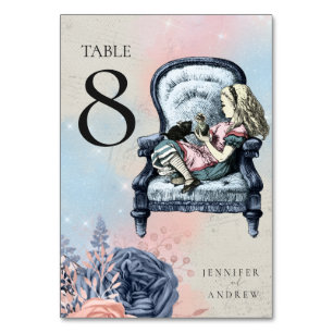 Vintage Alice i Wonderland Bröllop Bordsnummer