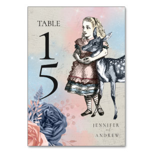 Vintage Alice i Wonderland Bröllop Bordsnummer