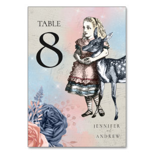Vintage Alice i Wonderland Bröllop Bordsnummer