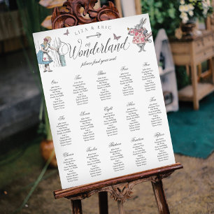 Vintage Alice i Wonderland Bröllop Hitta ditt säte Poster