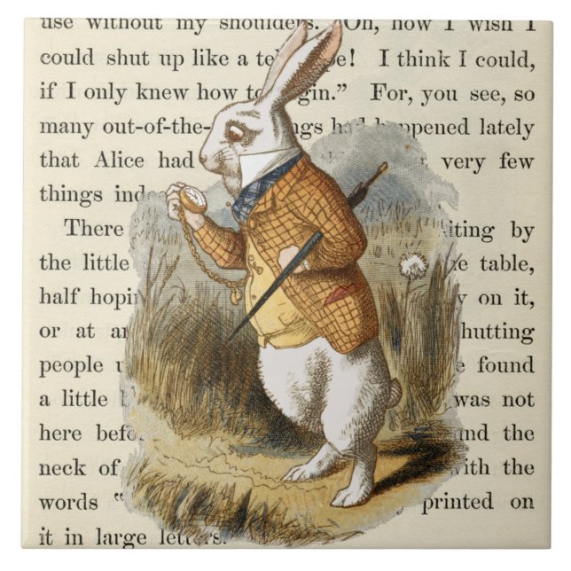 Vintage Alice i Wonderland Ceramic Tile Kakelplatta (Framsidan)
