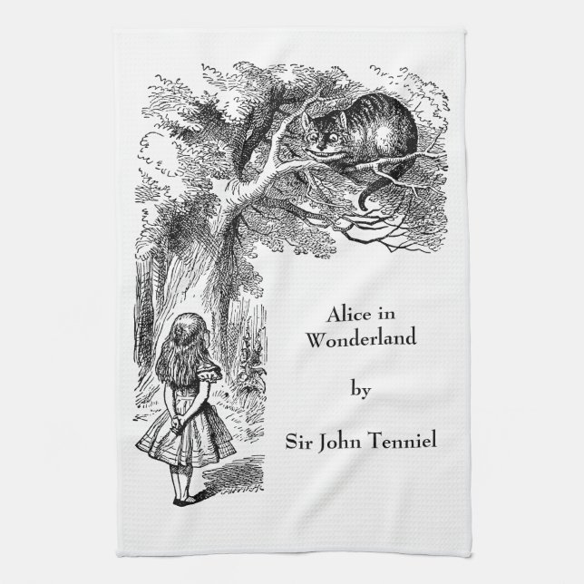Vintage Alice i Wonderland, Cheshire Cat Kökshandduk (Vertikal)