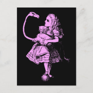 Vintage Alice i Wonderland Flamingo Vykort