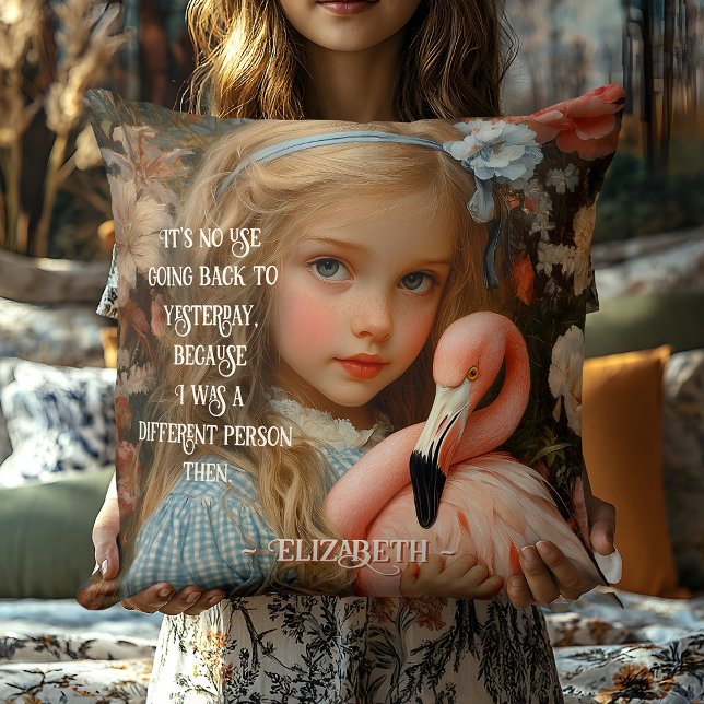 Vintage Alice i Wonderland Hugger Flamingo Kudde (Skapare uppladdad)