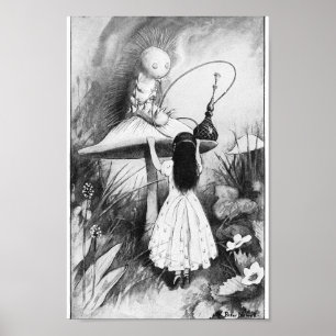Vintage Alice i Wonderland Illustration Poster