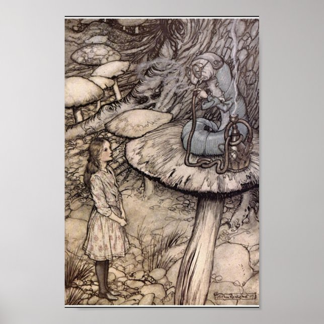 Vintage Alice i Wonderland Illustration Poster (Framsidan)