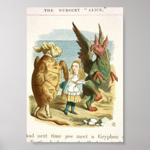 Vintage Alice i Wonderland Illustration Poster