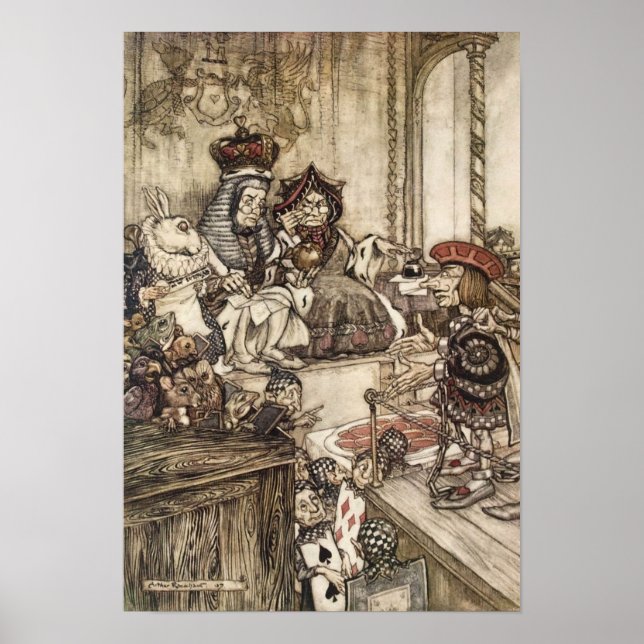 Vintage Alice i Wonderland Illustration Poster (Framsidan)