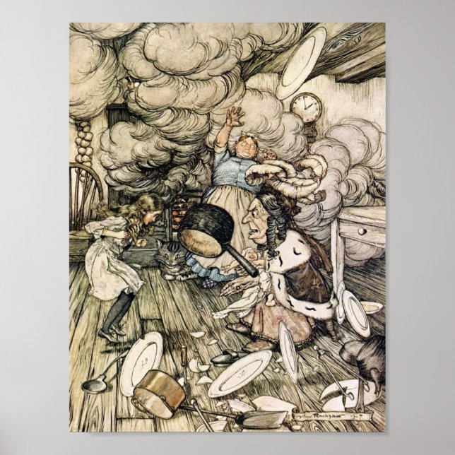 Vintage Alice i Wonderland Illustration Poster (Framsidan)