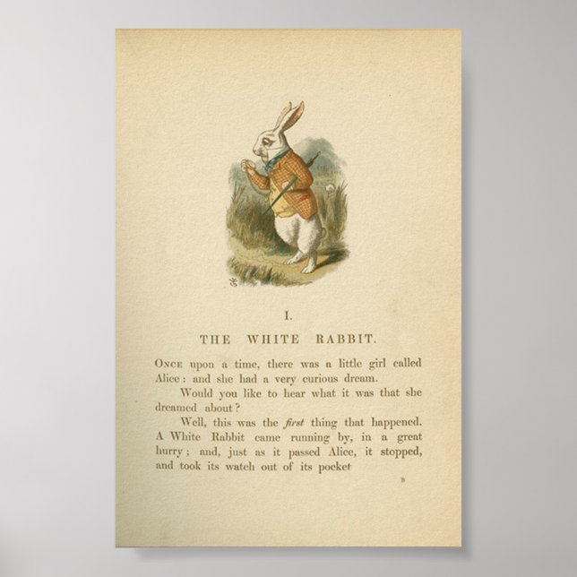 Vintage Alice i Wonderland Illustration Poster (Framsidan)