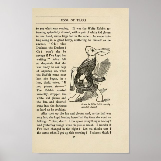 Vintage Alice i Wonderland Illustration Poster (Framsidan)