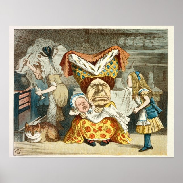 Vintage Alice i Wonderland Illustration Poster (Framsidan)