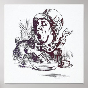 Vintage Alice i Wonderland Illustration Poster