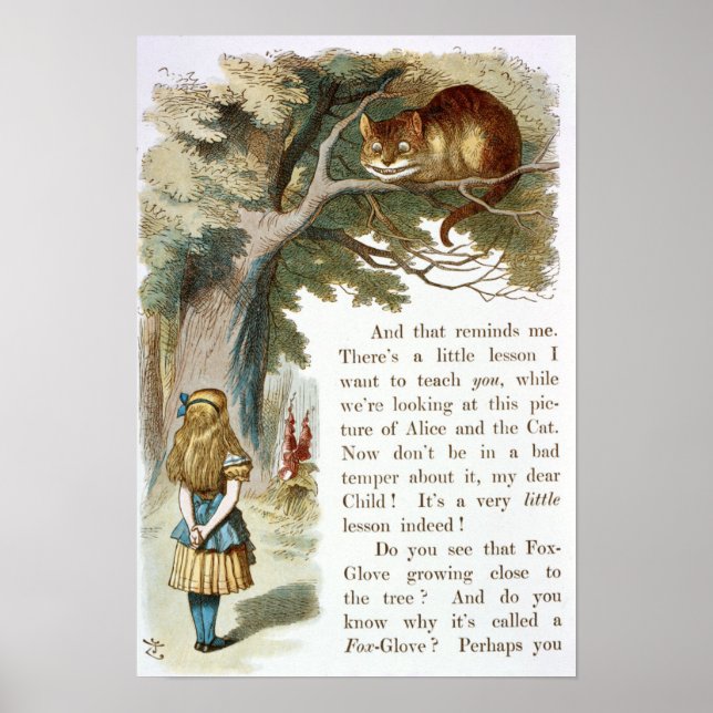 Vintage Alice i Wonderland Illustration Poster (Framsidan)