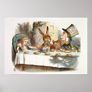 Vintage Alice i Wonderland Illustration Poster