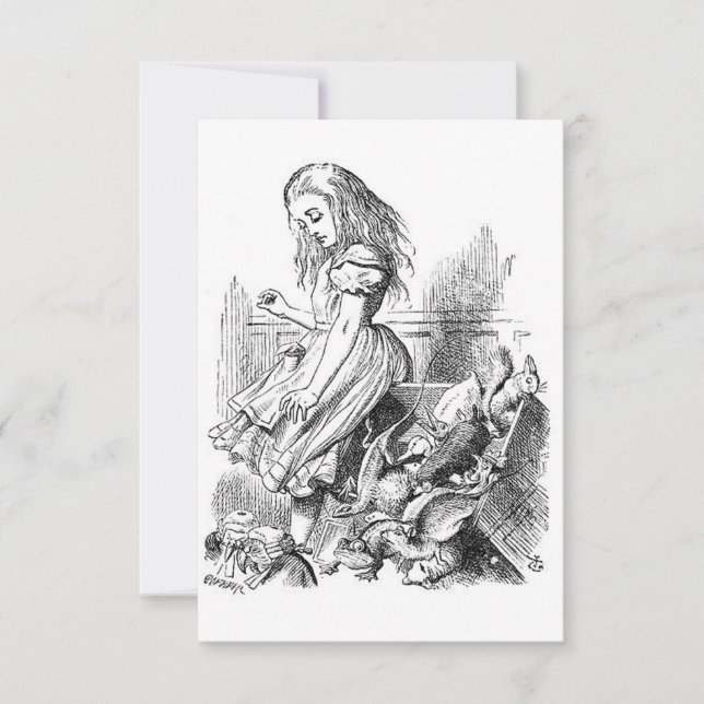 Vintage Alice i Wonderland-inbjudan Inbjudningar (Framsida)