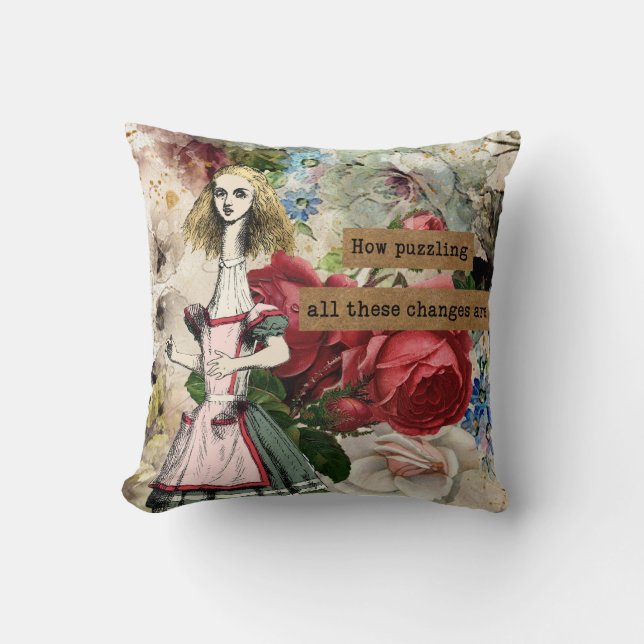 Vintage Alice i Wonderland Kudde (Framsida)