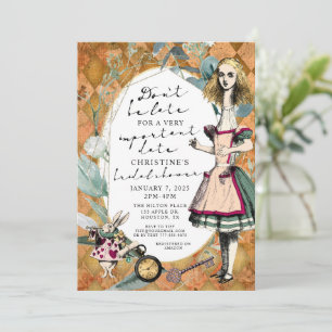 Vintage Alice i Wonderland Möhippa Inbjudningar