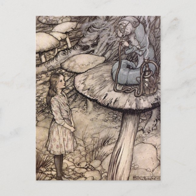 Vintage Alice i Wonderland Postcard Vykort (Framsida)