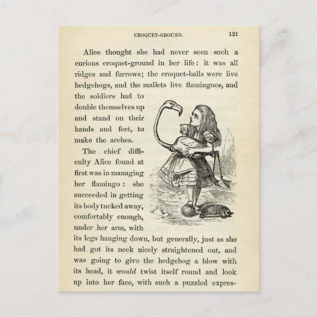 Vintage Alice i Wonderland Postcard Vykort (Framsida)