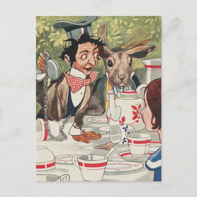 Vintage Alice i Wonderland Postcard Vykort (Framsida)
