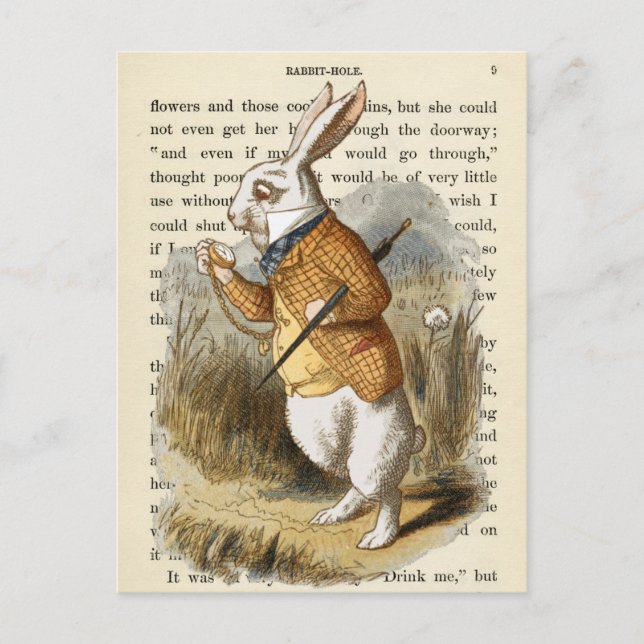 Vintage Alice i Wonderland Postcard Vykort (Framsida)