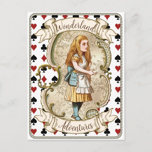 Vintage Alice i Wonderland Postcard Vykort (Framsida)