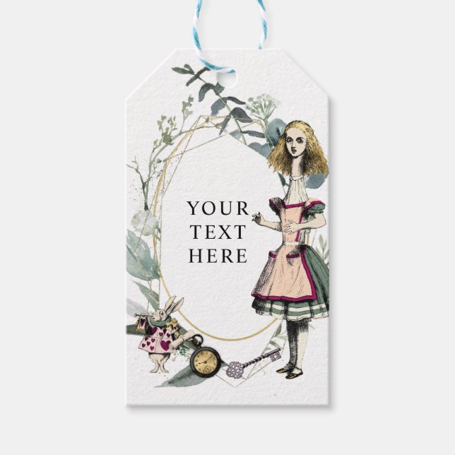 Vintage Alice i Wonderland Presentetikett (Framsidan)