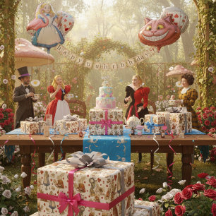 Vintage Alice i Wonderland Presentpapper