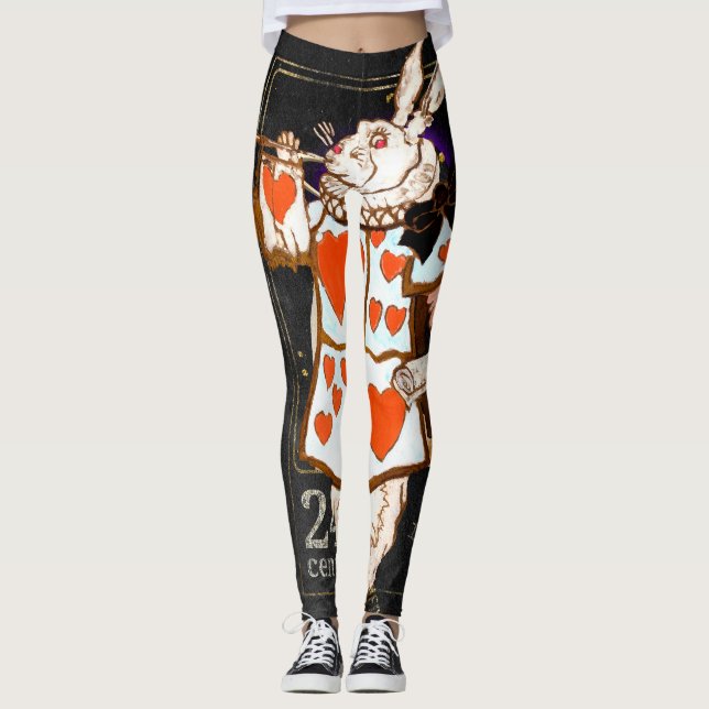 Vintage Alice i Wonderland Rabbit Leggings (Framsida)