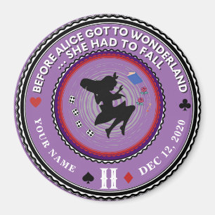Vintage Alice i Wonderland Sobriety Medallion Magnet