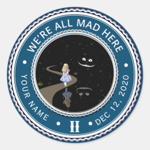 Vintage Alice i Wonderland Sobriety Medallion Runt Klistermärke
